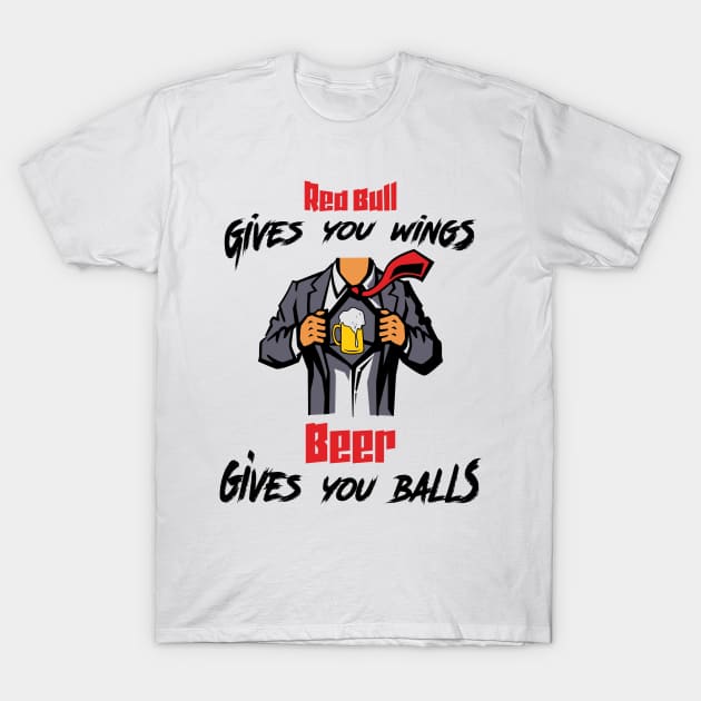 Energy drinks give you wings but beer gives you... Beer TShirt
